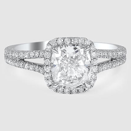 18K White Gold fortuna halo 