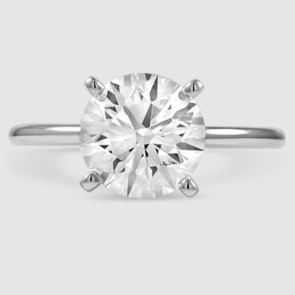 18K White Gold four-prong comfort fit 1.5mm 