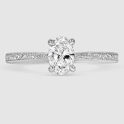 18K White Gold elsie engraved 