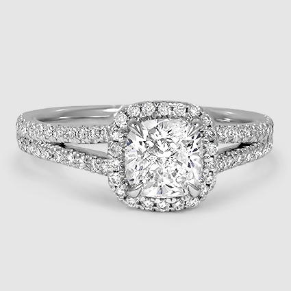 18K White Gold fortuna halo 