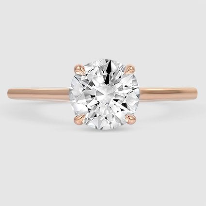 14K Rose Gold 1.4mm provence solitaire 