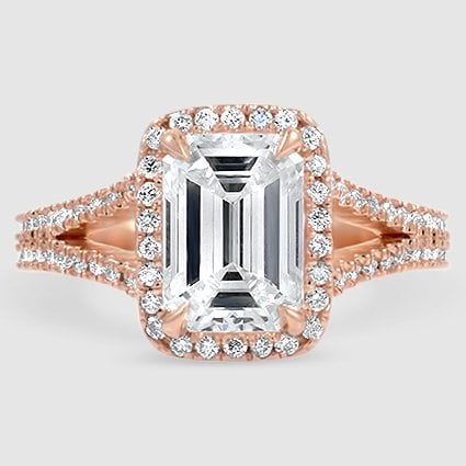 14K Rose Gold fortuna halo 