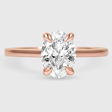 14K Rose Gold 1.4mm provence solitaire 