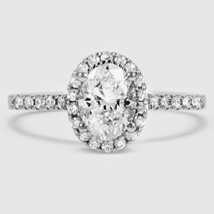 18K White Gold odessa halo 