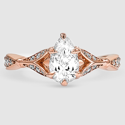14K Rose Gold zinnia 