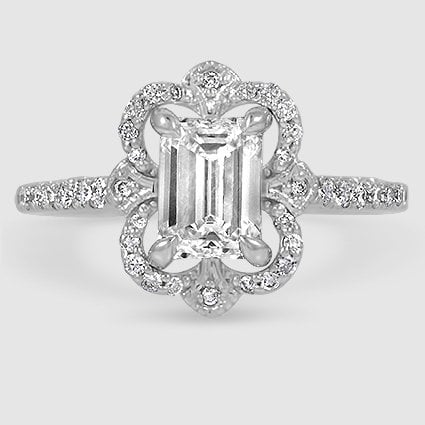 18K White Gold reina halo 