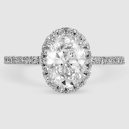 18K White Gold waverly halo 