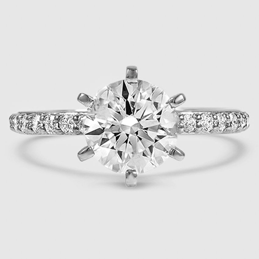 Platinum petite shared prong three-quarter coverage (Modified With Six-Prong Setting)