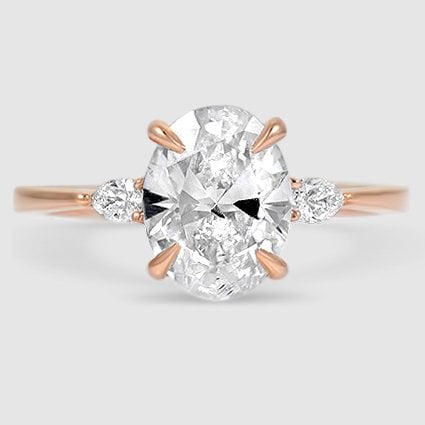 14K Rose Gold aria three stone 