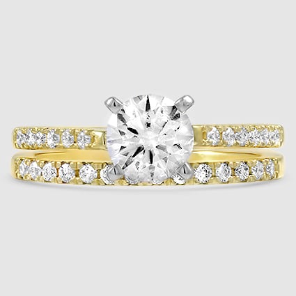 18K Yellow Gold sonora diamond bridal set 