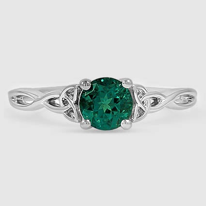 18K White Gold celtic love knot 