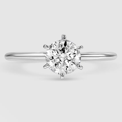 Platinum six-prong petite comfort fit 1.5mm solitaire 