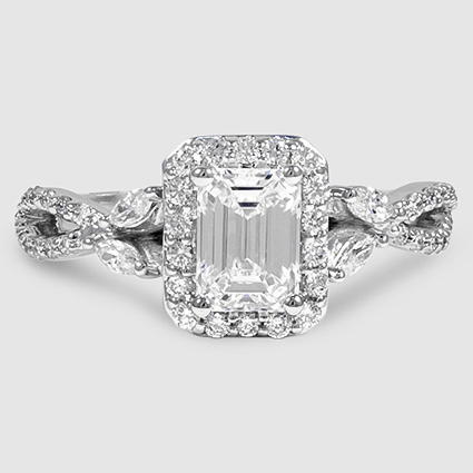 18K White Gold luxe willow halo 