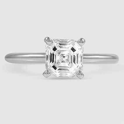 18K White Gold four-prong comfort fit 1.5mm 