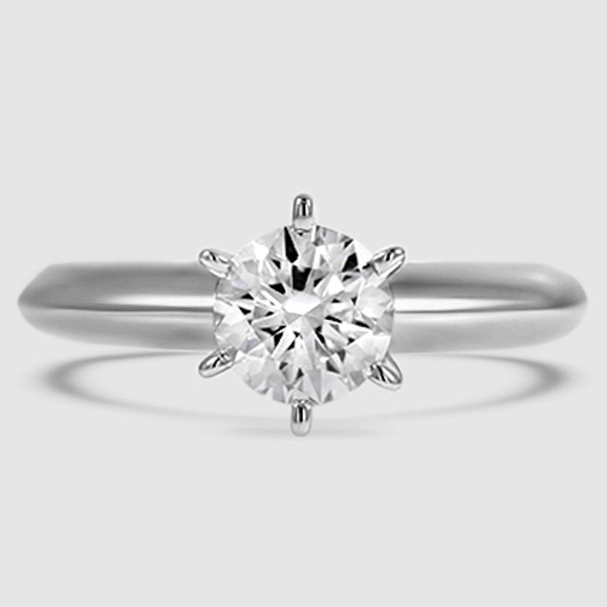 Platinum classic six-prong solitaire 