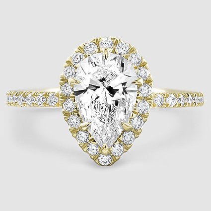 18K Yellow Gold waverly halo 