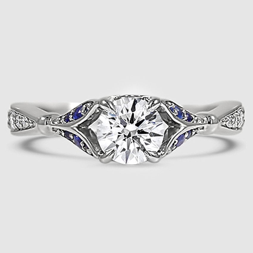 18K White Gold zinnia (Modified With Sapphire Accent Gems)