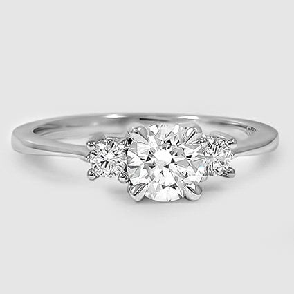 18K White Gold petite selene three stone 