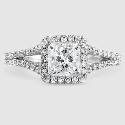 18K White Gold fortuna halo 