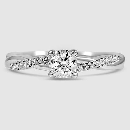 18K White Gold petite twisted vine 
