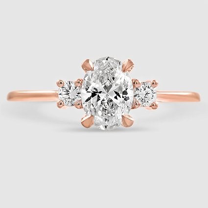 14K Rose Gold petite selene three stone 