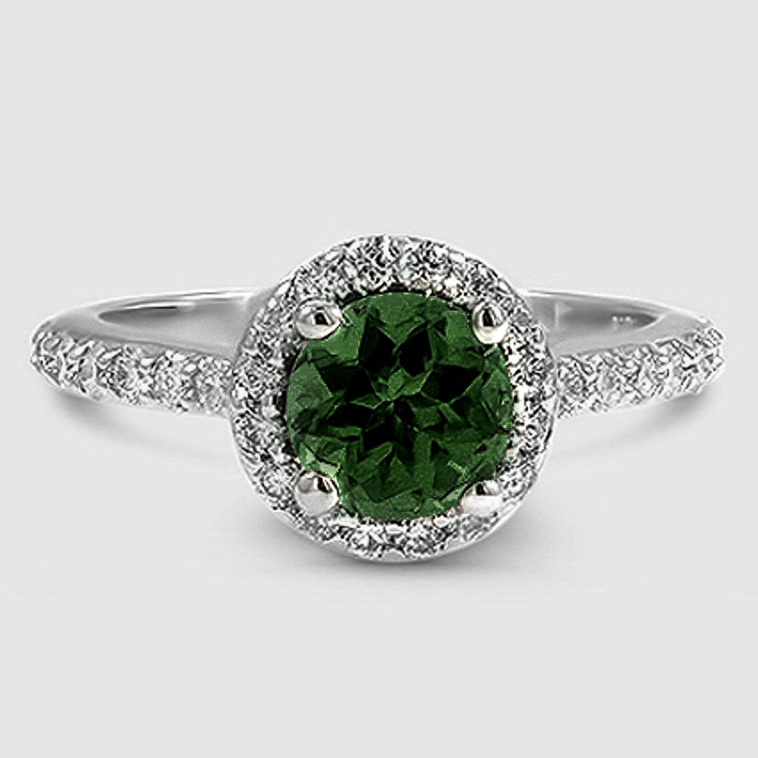 18K White Gold halo 