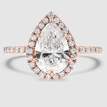 14K Rose Gold waverly halo 