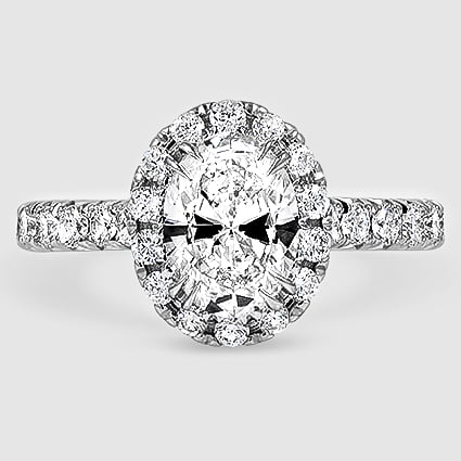 18K White Gold sienna halo three-quarter coverage 