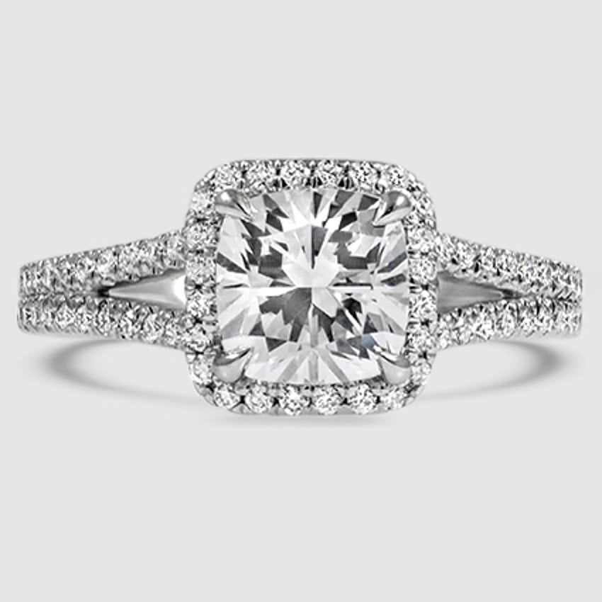 18K White Gold fortuna halo 