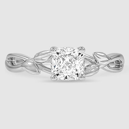 18K White Gold budding willow solitaire 