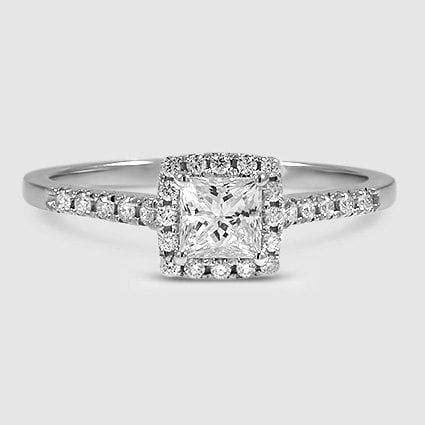 18K White Gold odessa halo 