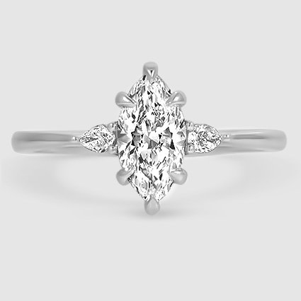18K White Gold aria three stone 