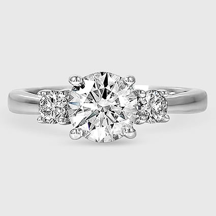 Platinum petite three stone trellis 