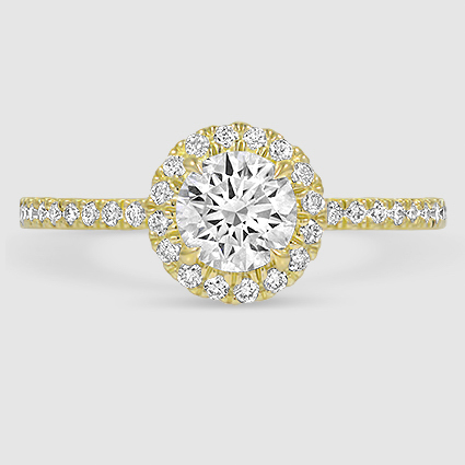 18K Yellow Gold waverly halo 