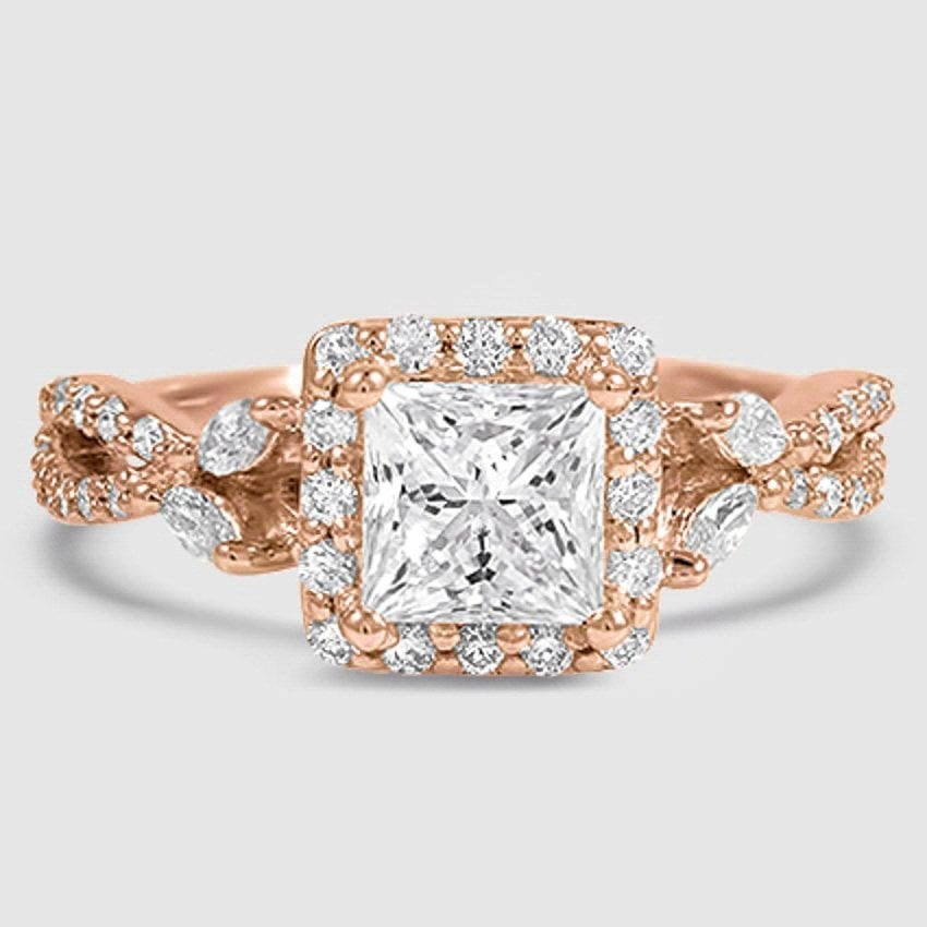 14K Rose Gold luxe willow halo 