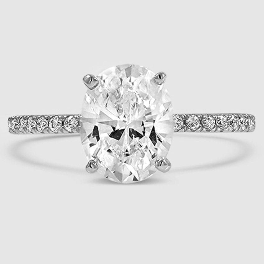 18K White Gold ballad three-quarter coverage 