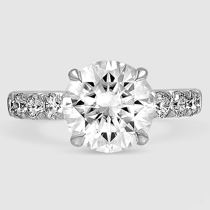18K White Gold sienna half coverage 
