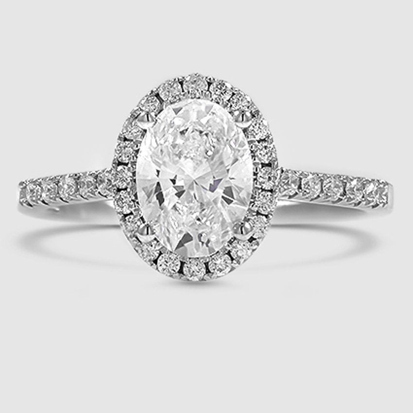 18K White Gold odessa halo 