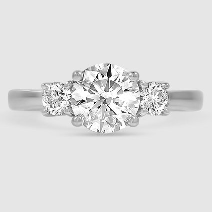 Platinum petite three stone trellis 