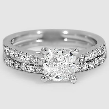 18K White Gold sonora diamond bridal set 