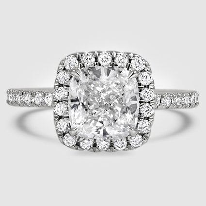 18K White Gold waverly halo 