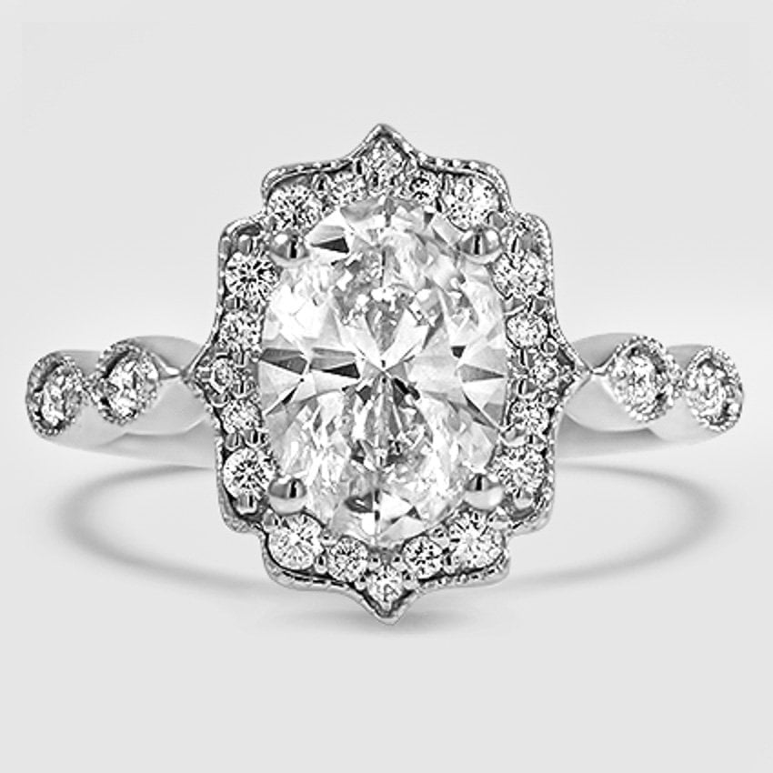 18K White Gold cadenza halo 