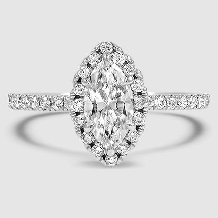 18K White Gold waverly halo 