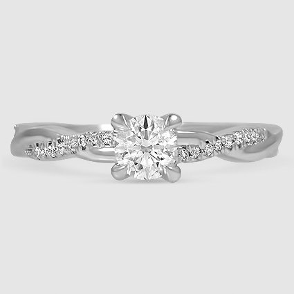 18K White Gold petite twisted vine 