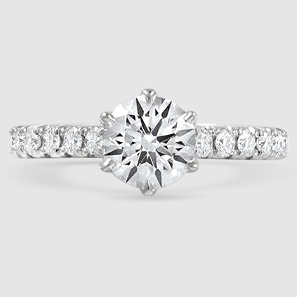 18K White Gold sienna three-quarter coverage 