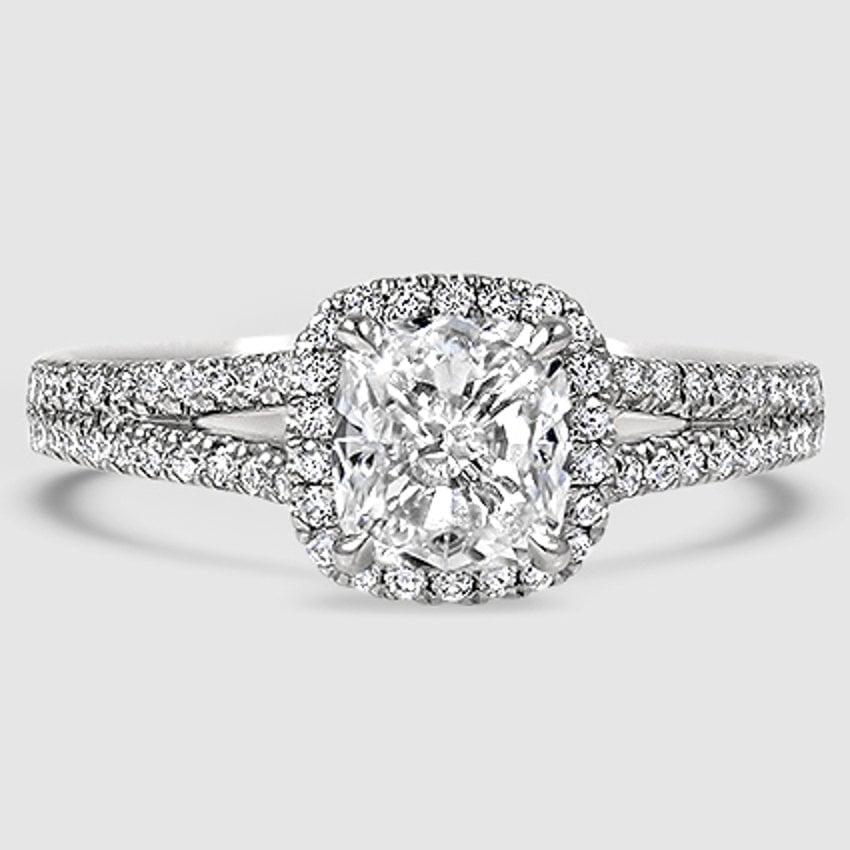 18K White Gold fortuna halo 