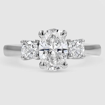 Platinum petite three stone trellis 