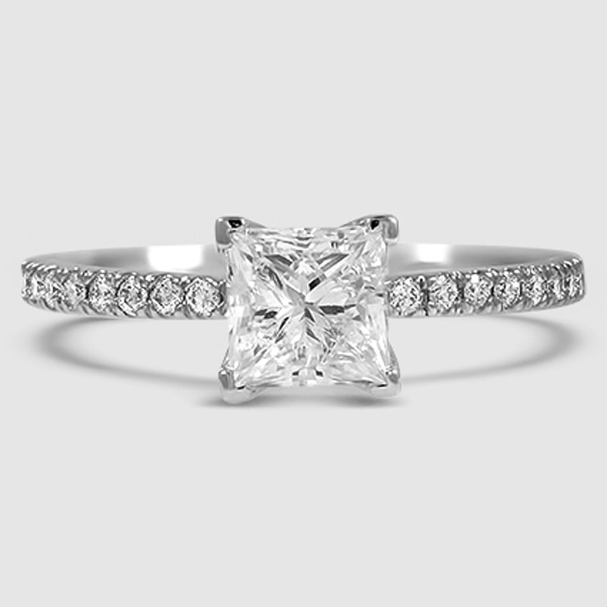 18K White Gold ballad three-quarter coverage 