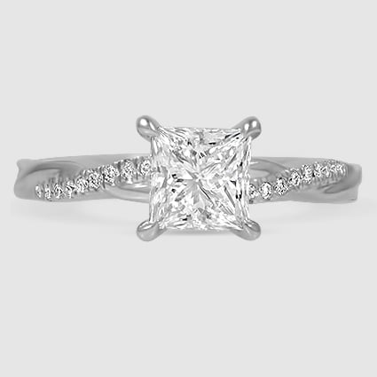 18K White Gold petite twisted vine 