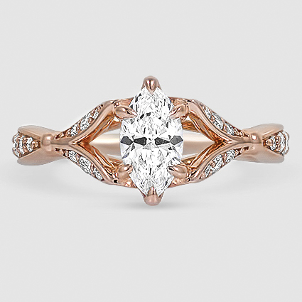 14K Rose Gold zinnia 